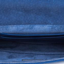 Pre Owned Fendi Blue Leather Be Baguette Crossbody Bag