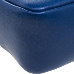 Pre Owned Fendi Blue Leather Be Baguette Crossbody Bag