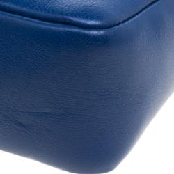 Pre Owned Fendi Blue Leather Be Baguette Crossbody Bag