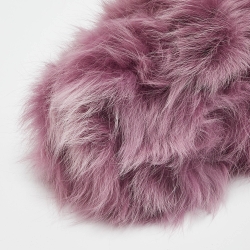 Fendi Purple Fox Fur and Leather Small First Clutch
