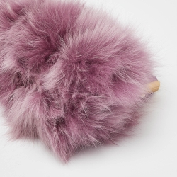 Fendi Purple Fox Fur and Leather Small First Clutch