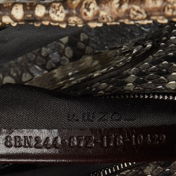 Pre Owned Fendi Beige Selleria Python Mini Peekaboo Top Handle Bag