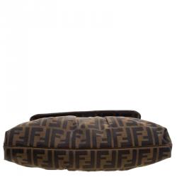 Pre Owned Fendi Tobacco Zucca Canvas Small Chef Shoulder Bag