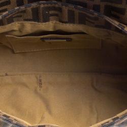 Pre Owned Fendi Tobacco Zucca Canvas Small Chef Shoulder Bag