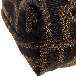 Pre Owned Fendi Tobacco Zucca Canvas Small Chef Shoulder Bag