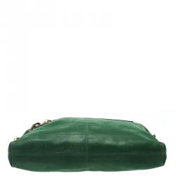 Pre Owned Fendi Green Iridescent Leather Forever Crossbody Bag