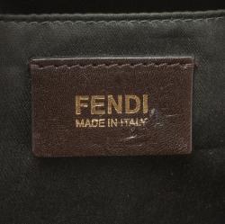 Pre Owned Fendi Green Iridescent Leather Forever Crossbody Bag