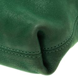 Pre Owned Fendi Green Iridescent Leather Forever Crossbody Bag