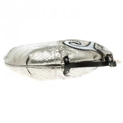 Pre Owned Fendi Silver Python Oyster Hobo