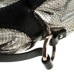 Pre Owned Fendi Silver Python Oyster Hobo