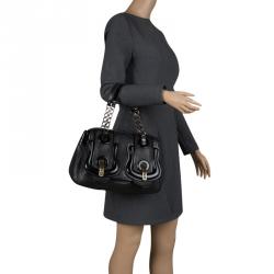 Pre Owned Fendi Black Leather B Bag