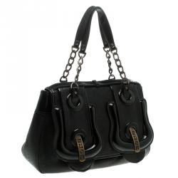 Pre Owned Fendi Black Leather B Bag