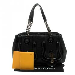 Pre Owned Fendi Black Leather B Bag