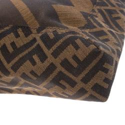 Pre Owned Fendi Tobacco Zucca Canvas Maxi Baguette Shoulder Bag
