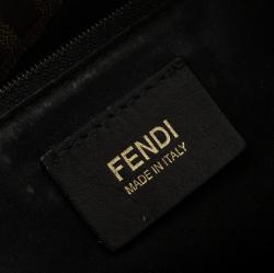 Pre Owned Fendi Tobacco Quilted Zucca Fabric Roll Tote