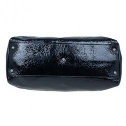 Pre Owned Fendi Black Patent Leather XL Large Peekaboo Satchel