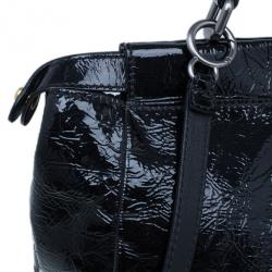 Pre Owned Fendi Black Patent Leather XL Large Peekaboo Satchel