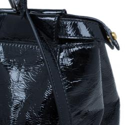 Pre Owned Fendi Black Patent Leather XL Large Peekaboo Satchel