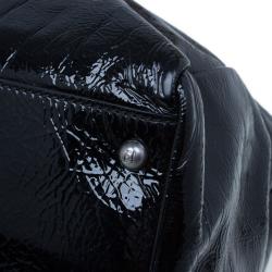 Pre Owned Fendi Black Patent Leather XL Large Peekaboo Satchel