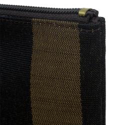 Pre Owned Fendi Tobacco Pequin Striped Canvas Cosmetic Pouch