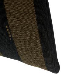 Pre Owned Fendi Tobacco Pequin Striped Canvas Cosmetic Pouch