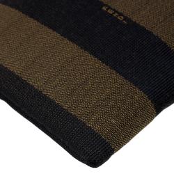 Pre Owned Fendi Tobacco Pequin Striped Canvas Cosmetic Pouch