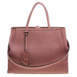 Pre Owned Fendi Brick Red Saffiano Leather 2Jours Tote