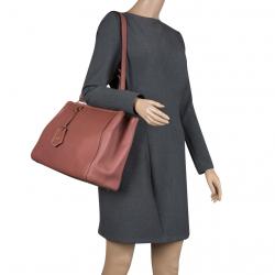 Pre Owned Fendi Brick Red Saffiano Leather 2Jours Tote