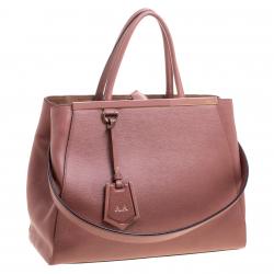 Pre Owned Fendi Brick Red Saffiano Leather 2Jours Tote