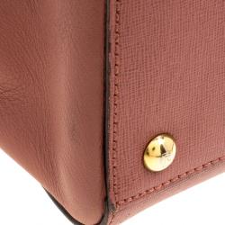 Pre Owned Fendi Brick Red Saffiano Leather 2Jours Tote