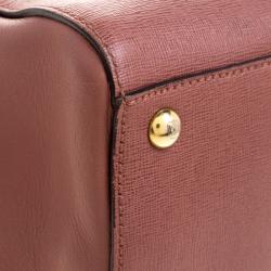 Pre Owned Fendi Brick Red Saffiano Leather 2Jours Tote