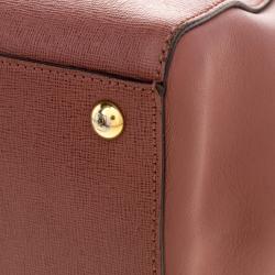 Pre Owned Fendi Brick Red Saffiano Leather 2Jours Tote