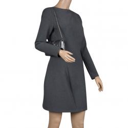 Pre Owned Fendi Metallic Grey Fabric Mia Pochette Bag