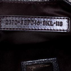 Pre Owned Fendi Metallic Grey Fabric Mia Pochette Bag