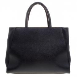 Pre Owned Fendi Black Saffiano Leather 2Jours Tote