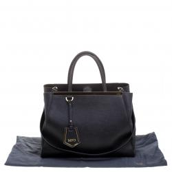 Pre Owned Fendi Black Saffiano Leather 2Jours Tote