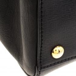 Pre Owned Fendi Black Saffiano Leather 2Jours Tote
