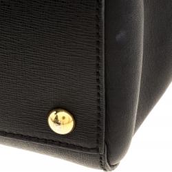 Pre Owned Fendi Black Saffiano Leather 2Jours Tote
