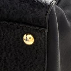 Pre Owned Fendi Black Saffiano Leather 2Jours Tote