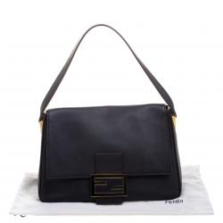 Pre Owned Fendi Navy Blue Leather Mama Shoulder Bag