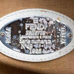 Pre Owned Fendi White Selleria Leather Large Tote