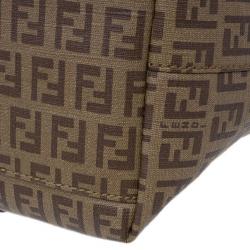 Pre Owned Fendi Beige Zucchino Charm Detail Large Shopper Tote