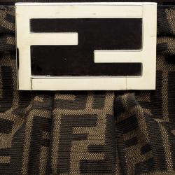 Pre Owned Fendi Tobacco Zucca Canvas Small Mia Shoulder Bag