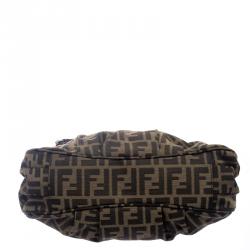 Pre Owned Fendi Tobacco Zucca Canvas Small Mia Shoulder Bag