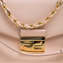 Fendi Blush Pink Leather Be Baguette Shoulder bag