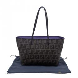 Pre Owned حقيبة فند ي سبالماتي رول شوبر كانفاس زوكا بني