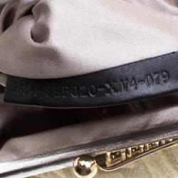 Pre Owned Fendi Cream Zucca Fabric Folded Clutch