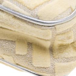 Pre Owned Fendi Cream Zucca Fabric Folded Clutch