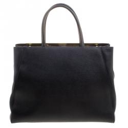 Pre Owned Fendi Black Saffiano Leather 2Jours Tote