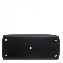 Pre Owned Fendi Black Saffiano Leather 2Jours Tote
